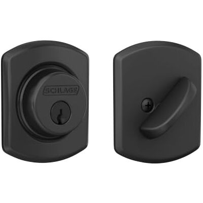 SCHLAGE B60N GRW 622 Greenwich zasuwa, klucz 1-stronny, czarny matowy od Lock Company SCHLAGE B60N GRW 622 Greenwich zasuwa, klucz 1-stronny, czarny matowy od Lock Company