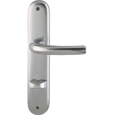 HOPPE 2947441 zestaw klamek Tokyo na długim szyldzie WC odległość 90 mm, do drzwi o grubości 37-42 mm, efekt stali nierdzewnej HOPPE 2947441 zestaw klamek Tokyo na długim szyldzie WC odległość 90 mm, do drzwi o grubości 37-42 mm, efekt stali nierdzewnej