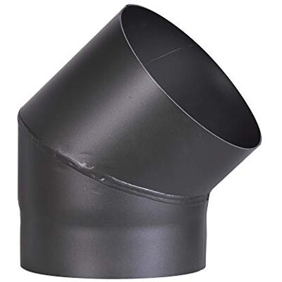 FIREFIX Senotherm łuk do rur ze stali o grubości 2 mm (rura dymowa) o średnicy 200 mm, do pieców kominkowych i palenisk, czarny, 45 stopni, bez drzwi do czyszczenia FIREFIX Senotherm łuk do rur ze stali o grubości 2 mm (rura dymowa) o średnicy 200 mm, do pieców kominkowych i palenisk, czarny, 45 stopni, bez drzwi do czyszczenia