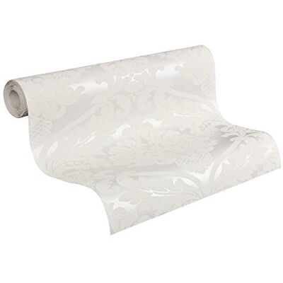 A.S. Création tapeta flizelinowa z ornamentami en biały, metaliczny – tapeta barokowa z motywem damasceńskim 10,05 m x 0,53 m – 554338 A.S. Création tapeta flizelinowa z ornamentami en biały, metaliczny – tapeta barokowa z motywem damasceńskim 10,05 m x 0,53 m – 554338