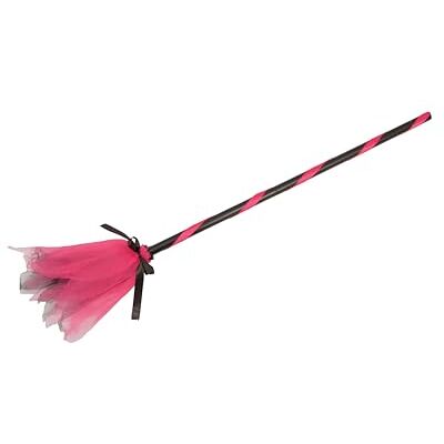 Ciao Witch Broom for disguise (85cm, detachable) with two-tone tulle, pink/black Ciao Witch Broom for disguise (85cm, detachable) with two-tone tulle, pink/black
