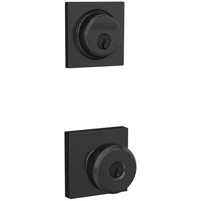 SCHLAGE FB55 N G BWE 622 COL jednocylindrowa zasuwa i gałka Bowery z uchwytem Collins, matowa czerń SCHLAGE FB55 N G BWE 622 COL jednocylindrowa zasuwa i gałka Bowery z uchwytem Collins, matowa czerń