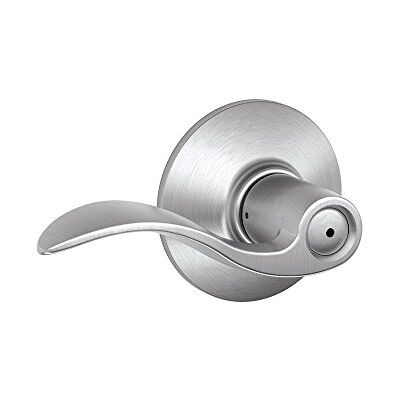 SCHLAGE F40ACC626 Accent klamka do drzwi łóżka i łazienki, blokada prywatności, satynowy chrom, standard SCHLAGE F40ACC626 Accent klamka do drzwi łóżka i łazienki, blokada prywatności, satynowy chrom, standard