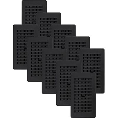 Decor Grates PL408ZIP-BLK-10 żaluzjowy plastikowy rejestr podłogowy, 10 x 20 cm, czarny Decor Grates PL408ZIP-BLK-10 żaluzjowy plastikowy rejestr podłogowy, 10 x 20 cm, czarny