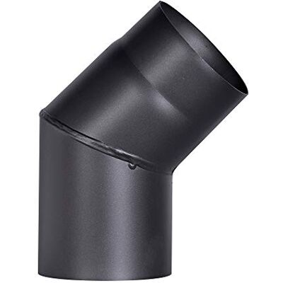 FIREFIX R130/B4O Kolanko rury piecowej ze stali o grubości 2 mm (rura dymowa) o średnicy 130 mm, do pieców kominkowych i palenisk, Senotherm, czarny, 45 stopni, bez drzwi do czyszczenia FIREFIX R130/B4O Kolanko rury piecowej ze stali o grubości 2 mm (rura dymowa) o średnicy 130 mm, do pieców kominkowych i palenisk, Senotherm, czarny, 45 stopni, bez drzwi do czyszczenia