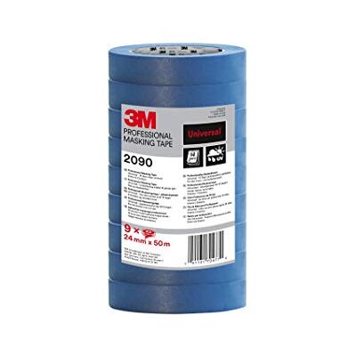 3M Profesjonalna taśma maskująca 2090, wielopowierzchniowa, niebieska, 24 mm x 50 m, 9 rolek odporna na promieniowanie UV, wodoodporna, do malowania i dekoracji wewnątrz i na zewnątrz 3M Profesjonalna taśma maskująca 2090, wielopowierzchniowa, niebieska, 24 mm x 50 m, 9 rolek odporna na promieniowanie UV, wodoodporna, do malowania i dekoracji wewnątrz i na zewnątrz