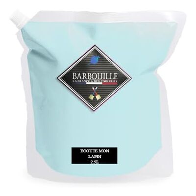 BARBOUILLE Lakier akrylowy satynowy – meble, drewno, ściany i sufity – 2,5 l niebieski – Ecout mój królik. BARBOUILLE Lakier akrylowy satynowy – meble, drewno, ściany i sufity – 2,5 l niebieski – Ecout mój królik.