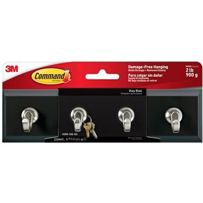 3M Command HOM-18S-ES listwa na klucze, łupek z 1 szyną/4 paskami 3M Command HOM-18S-ES listwa na klucze, łupek z 1 szyną/4 paskami