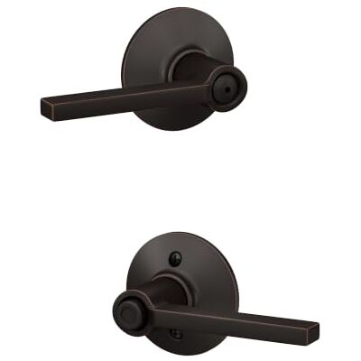 SCHLAGE F40 LAT 716 Klamka do drzwi, zamek do sypialni i łazienki, postarzany brąz SCHLAGE F40 LAT 716 Klamka do drzwi, zamek do sypialni i łazienki, postarzany brąz