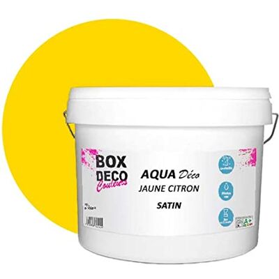 BOX DECO COULEURS Farba ścienna akrylowa o wyglądzie satyny Aqua Deco 10L / 100m² Cytrynowy Żółty BOX DECO COULEURS Farba ścienna akrylowa o wyglądzie satyny Aqua Deco 10L / 100m² Cytrynowy Żółty