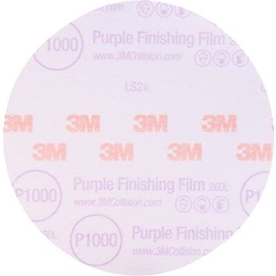 3M Hookit folia ścierna, fioletowa, 30669, 6", klasa 1000+, 50 sztuk, szlifowanie powłok, wykończenie farby, usuwanie wad, długotrwała 3M Hookit folia ścierna, fioletowa, 30669, 6", klasa 1000+, 50 sztuk, szlifowanie powłok, wykończenie farby, usuwanie wad, długotrwała