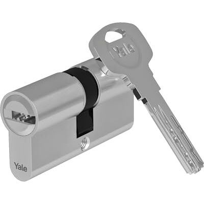 Yale Wkładka europrofilowa 2000 PLUS Seria 31/40 mm Nikiel satynowy Wkładka dwustronna z funkcją awaryjną, w zestawie 5 klucze zapewnia maksymalne bezpieczeństwo, doskonała do drzwi wejściowych i Yale Wkładka europrofilowa 2000 PLUS Seria 31/40 mm Nikiel satynowy Wkładka dwustronna z funkcją awaryjną, w zestawie 5 klucze zapewnia maksymalne bezpieczeństwo, doskonała do drzwi wejściowych i