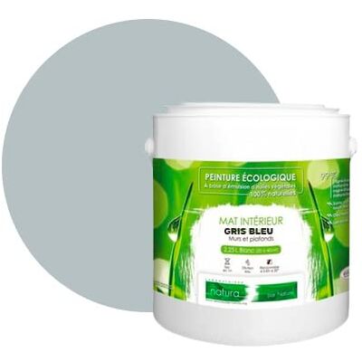 BOX DECO COULEURS Ekologiczna, naturalna farba ścienna matowa do wnętrz Natura 2,5L, Szary Niebieski BOX DECO COULEURS Ekologiczna, naturalna farba ścienna matowa do wnętrz Natura 2,5L, Szary Niebieski