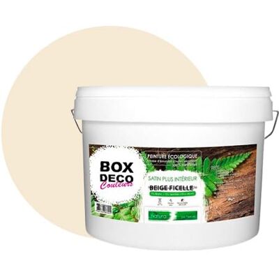 BOX DECO COULEURS Natura naturalna farba ścienna o wyglądzie satyny wewnątrz 10L / 130m², beżowa sznurka BOX DECO COULEURS Natura naturalna farba ścienna o wyglądzie satyny wewnątrz 10L / 130m², beżowa sznurka