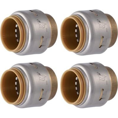 SharkBite Max 3/4 Inch Push Cap, Pack of 4, Push to Connect Brass Plumbing Fitting, PEX Pipe, Copper, CPVC, PE-RT, HDPE, UR518A4 SharkBite Max 3/4 Inch Push Cap, Pack of 4, Push to Connect Brass Plumbing Fitting, PEX Pipe, Copper, CPVC, PE-RT, HDPE, UR518A4