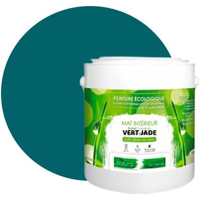 BOX DECO COULEURS Peinture murale naturelle écologique aspect mat intérieur Natura 2,5L / 33m², Vert Jade BOX DECO COULEURS Peinture murale naturelle écologique aspect mat intérieur Natura 2,5L / 33m², Vert Jade