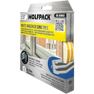 WOLFPACK Elastyczna uszczelka "E" 6 m x 9 mm biała WOLFPACK Elastyczna uszczelka "E" 6 m x 9 mm biała