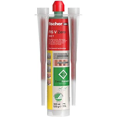 Fischer Zaprawa wtryskowa FIS V Zero 300 T, przyjazna dla środowiska zaprawa uniwersalna, odporna na warunki atmosferyczne, do użytku wewnątrz i na zewnątrz, masa zaprawy do wszystkich powszechnie Fischer Zaprawa wtryskowa FIS V Zero 300 T, przyjazna dla środowiska zaprawa uniwersalna, odporna na warunki atmosferyczne, do użytku wewnątrz i na zewnątrz, masa zaprawy do wszystkich powszechnie