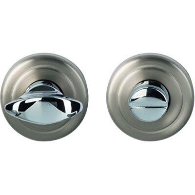 Alpertec 32980610K1 rozeta WC z blokadą chrom/kolor stali szlachetnej zestaw klamek okucia drzwi nowe Alpertec 32980610K1 rozeta WC z blokadą chrom/kolor stali szlachetnej zestaw klamek okucia drzwi nowe