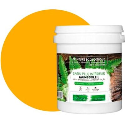 BOX DECO COULEURS Naturalna farba ścienna przyjazna dla środowiska o wyglądzie satyny wewnątrz Natura 1L / 13m², Żółta Słońce BOX DECO COULEURS Naturalna farba ścienna przyjazna dla środowiska o wyglądzie satyny wewnątrz Natura 1L / 13m², Żółta Słońce
