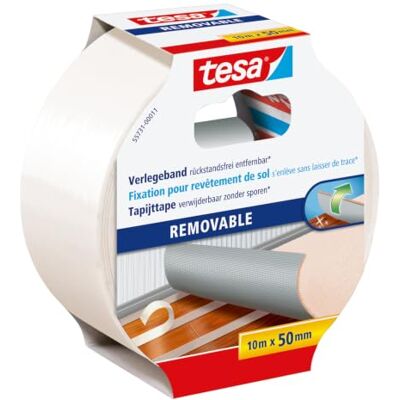 tesa 55731 Taśma Montażowa, Biały, 10m x 50mm Wzmocniona tkaniną – dwustronna taśma klejąca do klejenia wykładzin dywanowych i wykładzin podłogowych PVC tesa 55731 Taśma Montażowa, Biały, 10m x 50mm Wzmocniona tkaniną – dwustronna taśma klejąca do klejenia wykładzin dywanowych i wykładzin podłogowych PVC