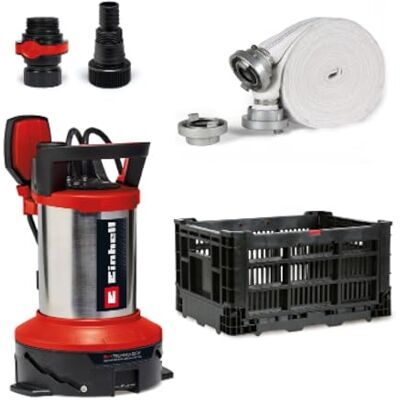 Einhell Zestaw nawadniający GE-DP 7535 N LL ECO (750 W, do Ø 35 mm wielkości cząstek obcych, maks. wydajność tłoczenia 18 500 l/h, w zestawie wąż z tkaniny 10 m, uniwersalny adapter, pudełko z Einhell Zestaw nawadniający GE-DP 7535 N LL ECO (750 W, do Ø 35 mm wielkości cząstek obcych, maks. wydajność tłoczenia 18 500 l/h, w zestawie wąż z tkaniny 10 m, uniwersalny adapter, pudełko z