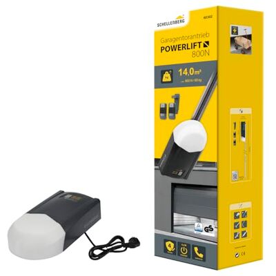 Schellenberg Napęd do bram garażowych Powerlift 800 N, maks. powierzchnia bramy 14 m², siła uciągu 800 N, w zestawie 2 piloty 433,92 MHz i klips do osłony przeciwsłonecznej pilota, 60302 Schellenberg Napęd do bram garażowych Powerlift 800 N, maks. powierzchnia bramy 14 m², siła uciągu 800 N, w zestawie 2 piloty 433,92 MHz i klips do osłony przeciwsłonecznej pilota, 60302