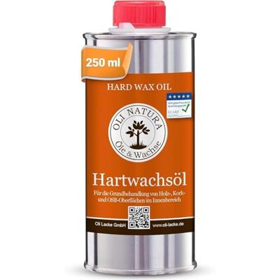 OLI NATURA Öle & Wachse OLI-NATURA Twardy olej-wosk do drewna – Naturalny olej do mebli, schodów, drzwi i innych elementów – Certyfikowany jako odpowiedni do kontaktu z żywnością i antyalergiczny, 0,25 l, bezbarwny-naturalny OLI NATURA Öle & Wachse OLI-NATURA Twardy olej-wosk do drewna – Naturalny olej do mebli, schodów, drzwi i innych elementów – Certyfikowany jako odpowiedni do kontaktu z żywnością i antyalergiczny, 0,25 l, bezbarwny-naturalny