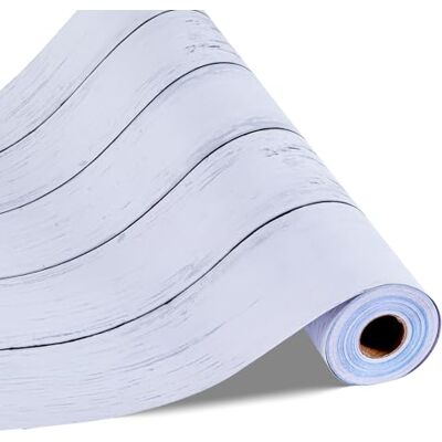VEVOR Dekoracyjna tapeta samoprzylepna 45 cm x 12 m, samoprzylepna rolka tapety winylowej, wodoodporna, do pokrycia ścian, sypialni, kuchni, biura, kolor drewna biały VEVOR Dekoracyjna tapeta samoprzylepna 45 cm x 12 m, samoprzylepna rolka tapety winylowej, wodoodporna, do pokrycia ścian, sypialni, kuchni, biura, kolor drewna biały