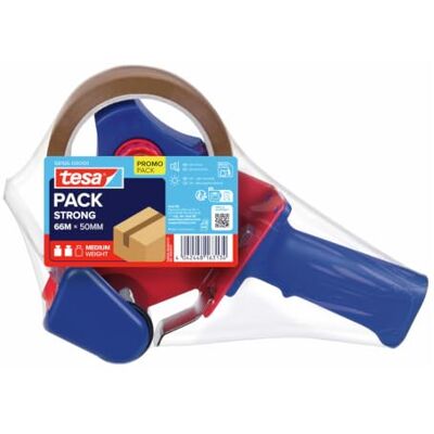 tesa pack Strong dozownik taśmy pakowej 1 x taśma samoprzylepna z PVC Dozownik do taśm pakowych + 1 Rolka brązowej taśmy pakowej, 66 m x 50 mm do ciężkich paczek tesa pack Strong dozownik taśmy pakowej 1 x taśma samoprzylepna z PVC Dozownik do taśm pakowych + 1 Rolka brązowej taśmy pakowej, 66 m x 50 mm do ciężkich paczek