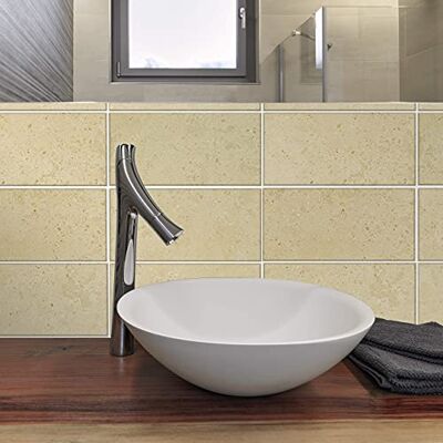 WALPLUS 28,5 x 14 cm @ 36 szt. beżowy trawertyn naklejka na płytki ścienne Backsplash farba do płytek odklej i przyklej, samoprzylepne naklejki na płytki ścienne do kuchni, łazienki, transfer płytek WALPLUS 28,5 x 14 cm @ 36 szt. beżowy trawertyn naklejka na płytki ścienne Backsplash farba do płytek odklej i przyklej, samoprzylepne naklejki na płytki ścienne do kuchni, łazienki, transfer płytek