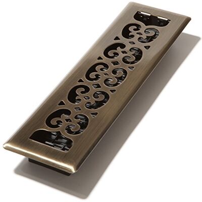 Decor Grates SPH212-A Scroll Design Floor Register, wykończenie z antycznego mosiądzu, 5 x 30 cm Decor Grates SPH212-A Scroll Design Floor Register, wykończenie z antycznego mosiądzu, 5 x 30 cm