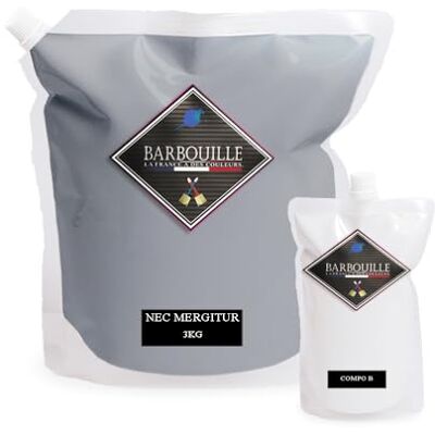 BARBOUILLE Żywica barowa: żywica epoksydowa 2-komponentowa, w fazie wody do płytek, kamionki, laminatu, PCW itp., 3 kg matowa, 30 m², kolor szary i czarny, nec. BARBOUILLE Żywica barowa: żywica epoksydowa 2-komponentowa, w fazie wody do płytek, kamionki, laminatu, PCW itp., 3 kg matowa, 30 m², kolor szary i czarny, nec.