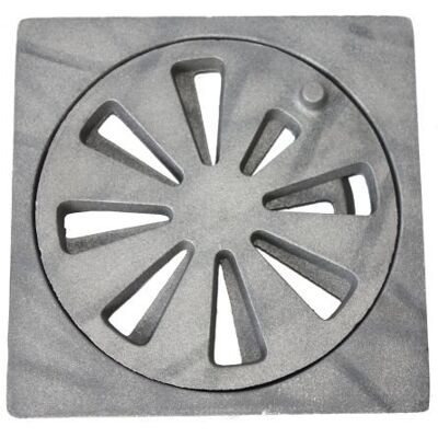 FIREFIX Ruszt wibracyjny z żeliwa, okrągły ø 190 mm, łącznie z prostokątną nakładką, grubość materiału 25 mm, 210 x 210 mm (szerokość x głębokość). FIREFIX Ruszt wibracyjny z żeliwa, okrągły ø 190 mm, łącznie z prostokątną nakładką, grubość materiału 25 mm, 210 x 210 mm (szerokość x głębokość).