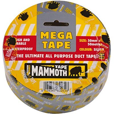 Sika Everbuild Mammoth Mega uniwersalna taśma klejąca, srebrna, 50 mm x 50 m Sika Everbuild Mammoth Mega uniwersalna taśma klejąca, srebrna, 50 mm x 50 m