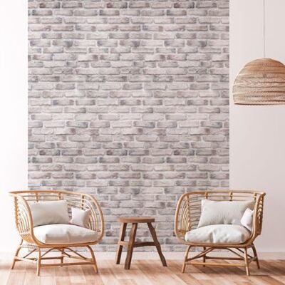 Ambiance Sticker Gigantyczne freski z włókniny jasnoszara cegła samoprzylepna dekoracyjna wys. 300 x dł. 60 cm Ambiance Sticker Gigantyczne freski z włókniny jasnoszara cegła samoprzylepna dekoracyjna wys. 300 x dł. 60 cm