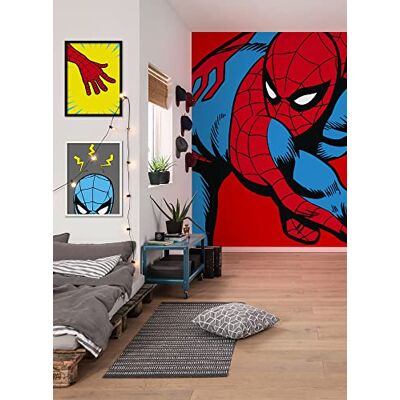 Komar Fototapeta z włókniny – Marvel PowerUp Spider-Man Watchout – wymiary 200 x 250 cm (szerokość x wysokość) – pokój dziecięcy, tapeta dla dzieci, tapeta Komar Fototapeta z włókniny – Marvel PowerUp Spider-Man Watchout – wymiary 200 x 250 cm (szerokość x wysokość) – pokój dziecięcy, tapeta dla dzieci, tapeta