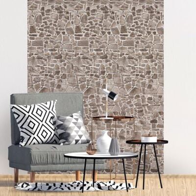 Ambiance Sticker Olbrzymie Freski Tapeta z włókniny Dekoracyjna ściana z kamieni samoprzylepnych H300 x Dł. 60 cm Ambiance Sticker Olbrzymie Freski Tapeta z włókniny Dekoracyjna ściana z kamieni samoprzylepnych H300 x Dł. 60 cm