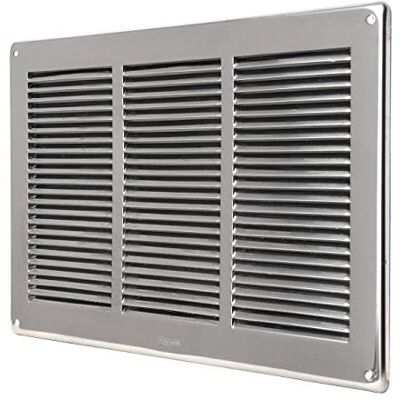 La Ventilazione GIN3424 kratka wentylacyjna prostokątna ze stali szlachetnej 430 do zakładania na siebie wymiary 340 x 240 mm La Ventilazione GIN3424 kratka wentylacyjna prostokątna ze stali szlachetnej 430 do zakładania na siebie wymiary 340 x 240 mm