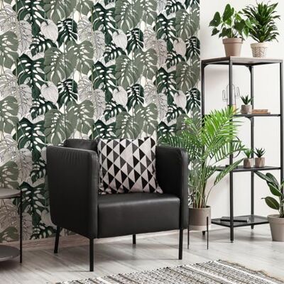 Ambiance Sticker Gigantyczne freski z włókniny tropikalne liście palmowe Monstera klej dekoracyjny wys. 300 x dł. 60 cm Ambiance Sticker Gigantyczne freski z włókniny tropikalne liście palmowe Monstera klej dekoracyjny wys. 300 x dł. 60 cm