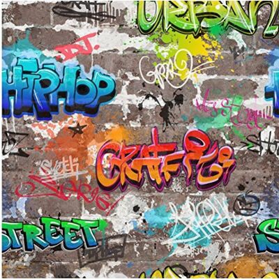 Tapeta graffiti Cegła miejska luksusowa i ciężka - Tapeta Tapeta graffiti Cegła miejska luksusowa i ciężka - Tapeta
