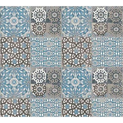 A.S. Création Tapeta flizelinowa Il Decoro tapeta o wyglądzie płytek południowych 10,05 m x 0,53 m niebieska szara czarna Made in Germany 368955 36895-5 A.S. Création Tapeta flizelinowa Il Decoro tapeta o wyglądzie płytek południowych 10,05 m x 0,53 m niebieska szara czarna Made in Germany 368955 36895-5