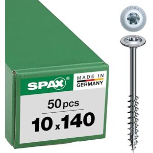 SPAX 251011001405 Wkręt do drewna, 10 x 140 mm, 50 sztuk, T-Star Plus, z zaokrągloną głowicą, gwint częściowy, 4 cięte, WIROX A3J SPAX 251011001405 Wkręt do drewna, 10 x 140 mm, 50 sztuk, T-Star Plus, z zaokrągloną głowicą, gwint częściowy, 4 cięte, WIROX A3J