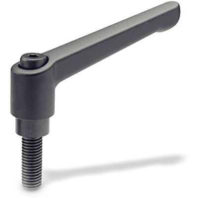 Ganter Normelemente Regulowana dźwignia zaciskowa ze śrubą gwintowaną – GN 300-92-M10-25-SW długość uchwytu: 92 mm śruba ze stali oksydowanej uchwyt cynkowy odlew ciśnieniowy czarny, powlekany Ganter Normelemente Regulowana dźwignia zaciskowa ze śrubą gwintowaną – GN 300-92-M10-25-SW długość uchwytu: 92 mm śruba ze stali oksydowanej uchwyt cynkowy odlew ciśnieniowy czarny, powlekany