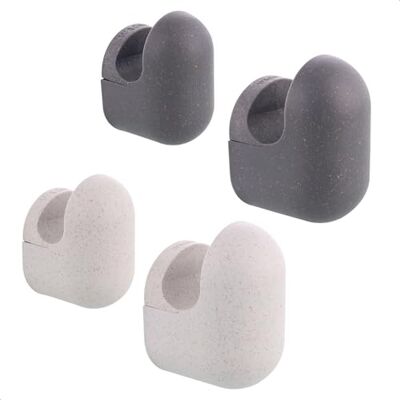WAGNER hooks4home — designerski hak ścienny PILL 4-częściowy zestaw — 50 x 30 x 35 mm & 75 x 55 x 45 mm, tworzywo sztuczne pochodzące z recyklingu, jasnoszary/ciemnoszary Made in DE 17041124 WAGNER hooks4home — designerski hak ścienny PILL 4-częściowy zestaw — 50 x 30 x 35 mm & 75 x 55 x 45 mm, tworzywo sztuczne pochodzące z recyklingu, jasnoszary/ciemnoszary Made in DE 17041124