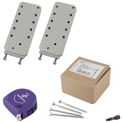 vasalat HVP łącznik z zabezpieczeniem przed wykopem 60 x 140 x 12 mm 2 x łączniki do drewna niewidoczne idealne jako łącznik belek łącznie z 50 śrubami SPAC T-Star plus i 1 x bit TX20 vasalat HVP łącznik z zabezpieczeniem przed wykopem 60 x 140 x 12 mm 2 x łączniki do drewna niewidoczne idealne jako łącznik belek łącznie z 50 śrubami SPAC T-Star plus i 1 x bit TX20