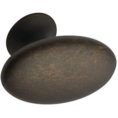 Furnipart Gałka meblowa Simple szerokość 60 mm owalna gałka do mebli, odlew cynkowy antyczny brązowy Furnipart Gałka meblowa Simple szerokość 60 mm owalna gałka do mebli, odlew cynkowy antyczny brązowy