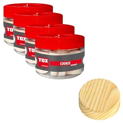 TOX zestaw z 225 kołkami poprzecznymi Cookie Wood (świerk) 15/20/25/30 mm, naprawa i wypełnianie drewna, 015909017 TOX zestaw z 225 kołkami poprzecznymi Cookie Wood (świerk) 15/20/25/30 mm, naprawa i wypełnianie drewna, 015909017