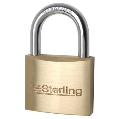 Sterling Kłódka mosiężna BPL150 z 2 kluczami, mosiądz, 50 mm Sterling Kłódka mosiężna BPL150 z 2 kluczami, mosiądz, 50 mm