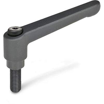 Ganter Normelemente Regulowana dźwignia zaciskowa ze śrubą gwintowaną – GN 300-108-M12-63-SW długość uchwytu: 108 mm śruba ze stali oksydowanej uchwyt cynkowy odlew ciśnieniowy czarny, Ganter Normelemente Regulowana dźwignia zaciskowa ze śrubą gwintowaną – GN 300-108-M12-63-SW długość uchwytu: 108 mm śruba ze stali oksydowanej uchwyt cynkowy odlew ciśnieniowy czarny,